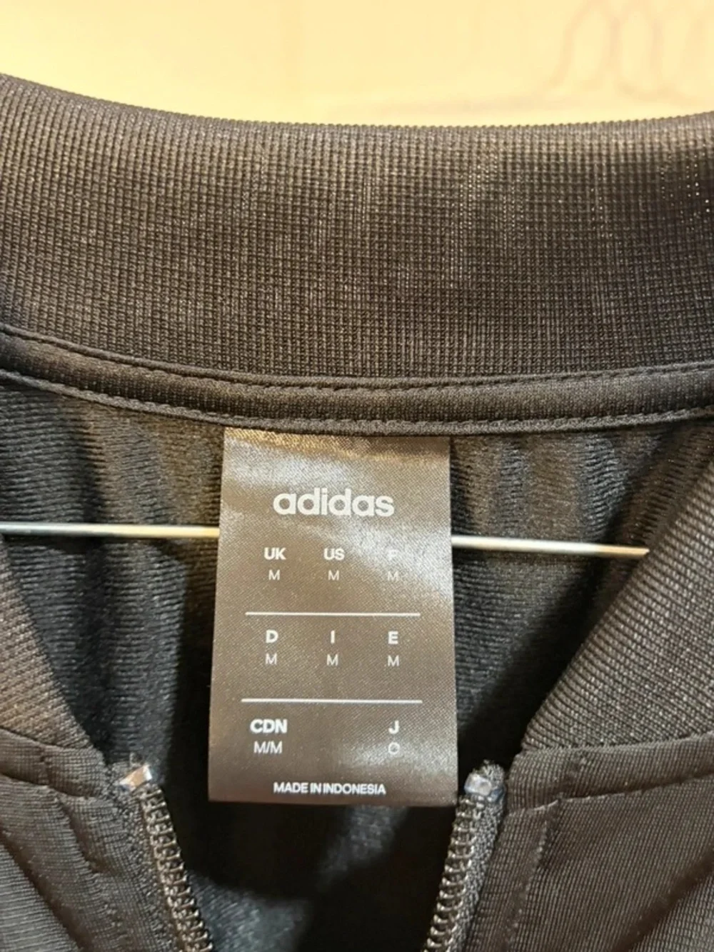 adidas Black Track Jacket with White Shoulder Stripes